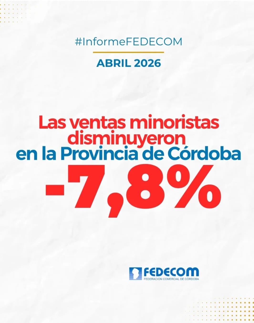 Disminución en Ventas Minoristas en la Provincia de Córdoba